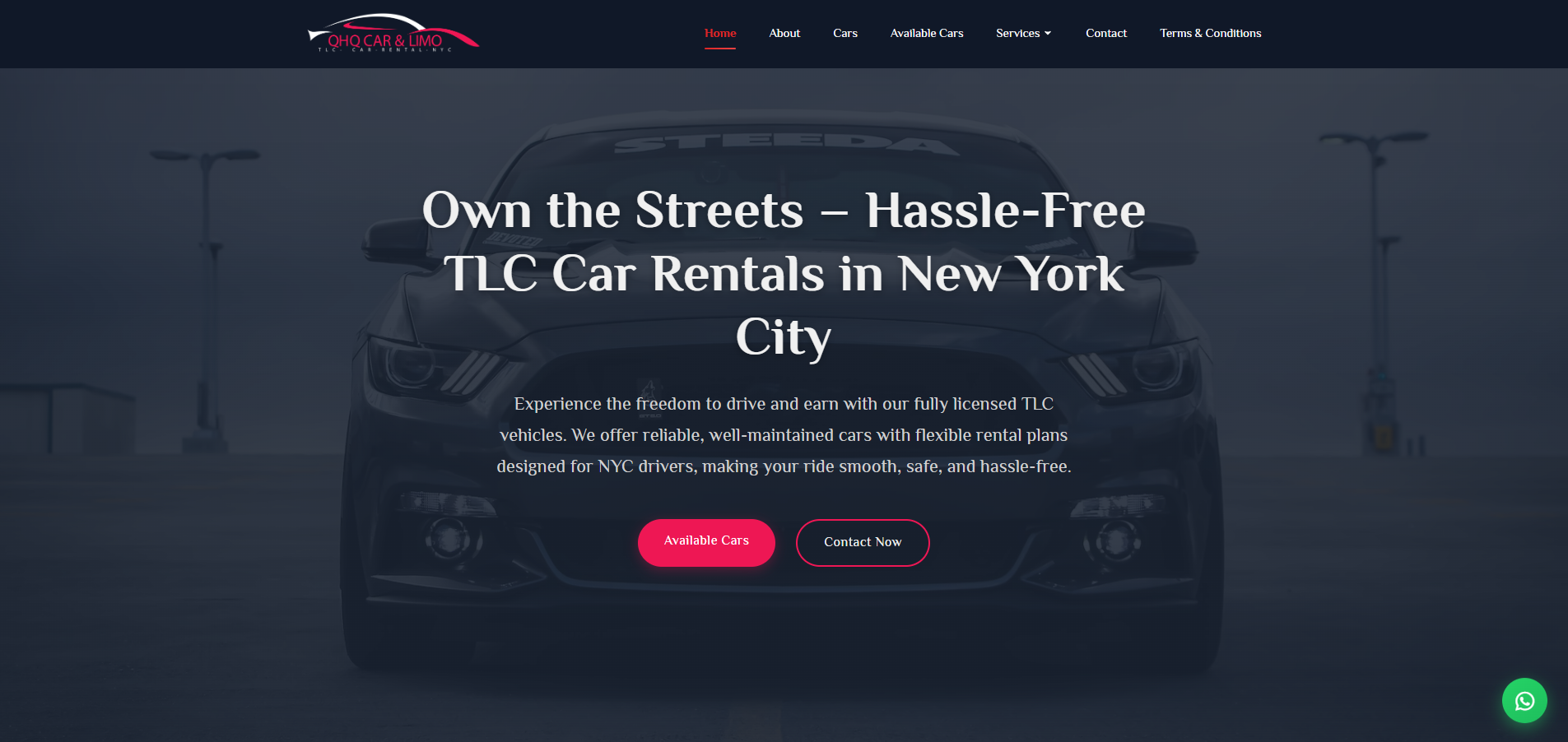 QHQ Car Rental Management System Home Page