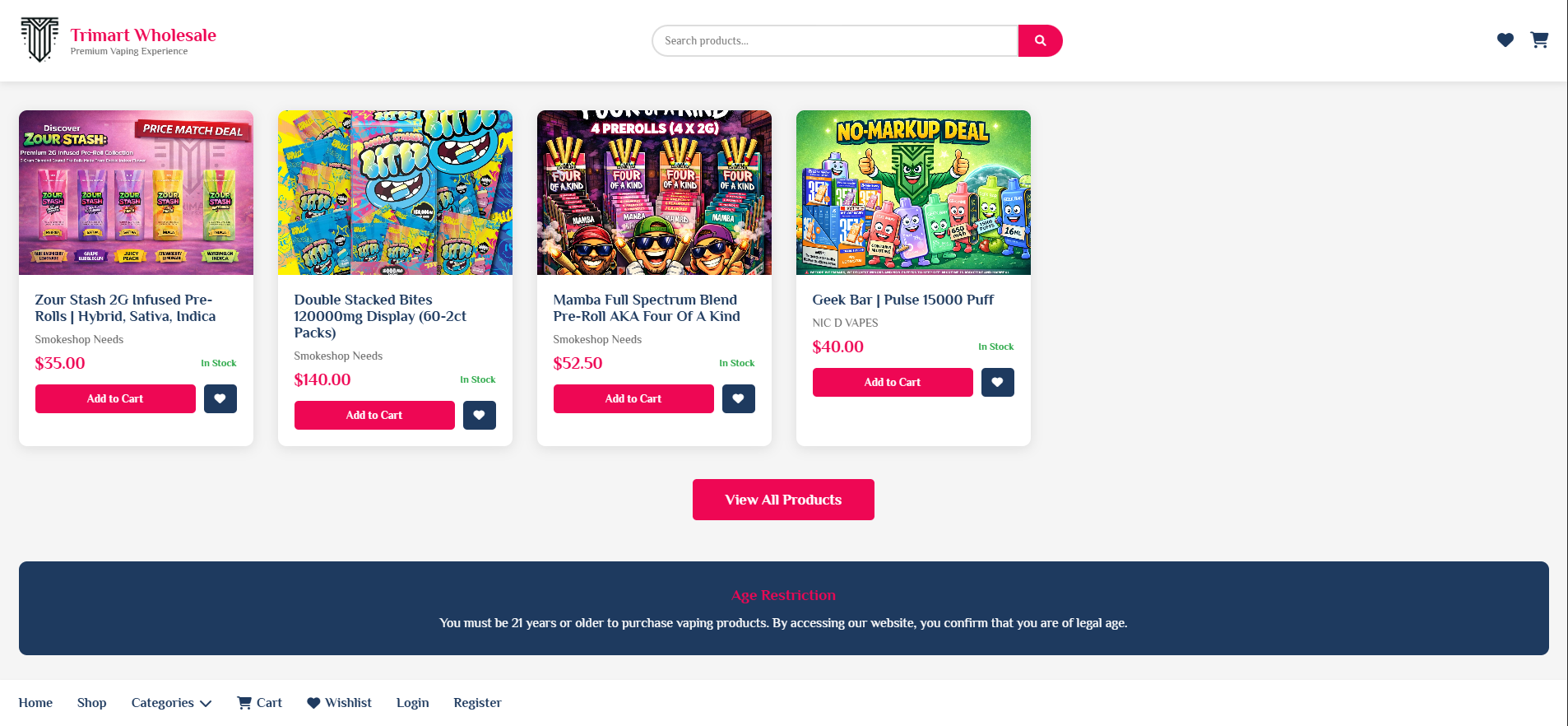 Home Page Shop Section